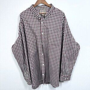 Duluth Trading Company 4XL Red Green Button Front Casual‎ Dress Shirt Classic